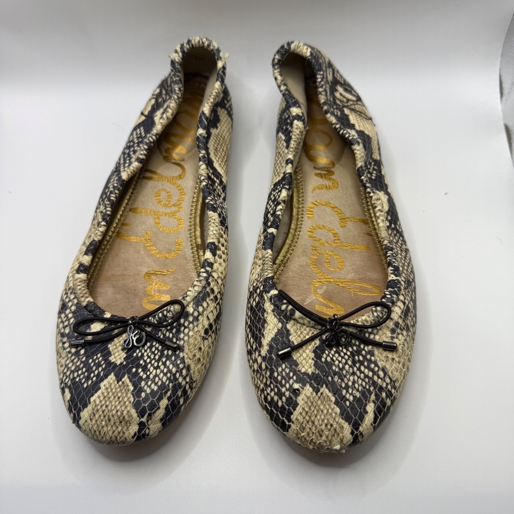 Sam Edelman Felicia Ballet Flats Snakeskin Print Women's 8.5 M